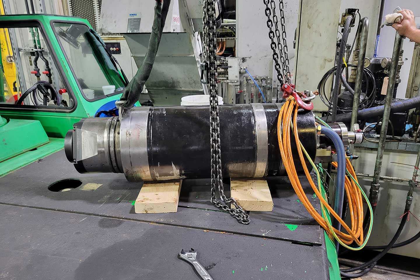 machine component placed on a work table