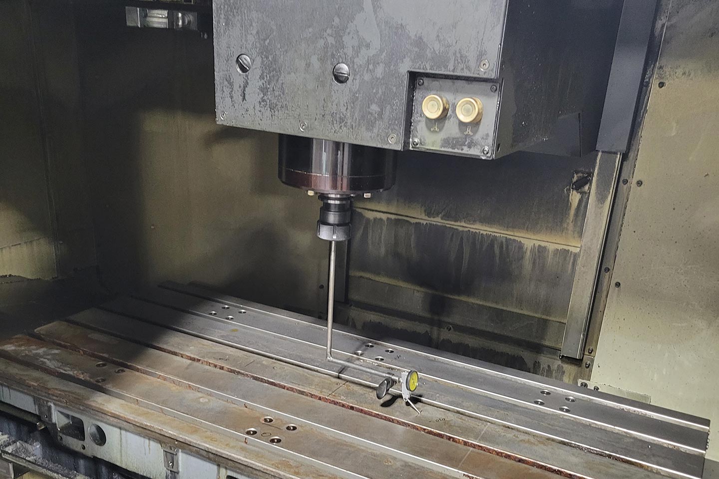 side view of a machine component in an industrial facility