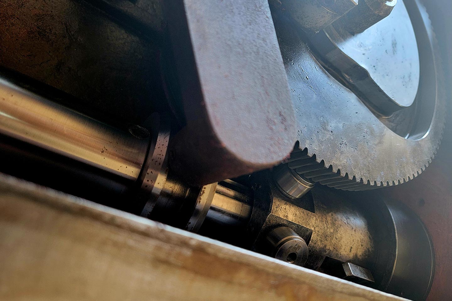 opened housing exposing machine components